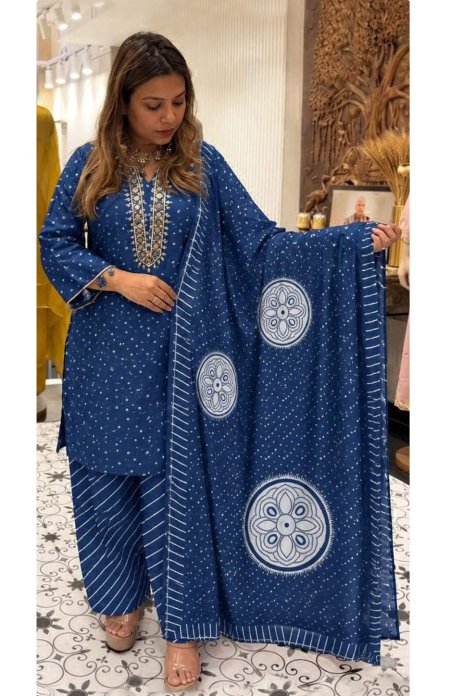Khas 169 A To C Maslin Digital Printed Kurti With Bottom Dupatta 